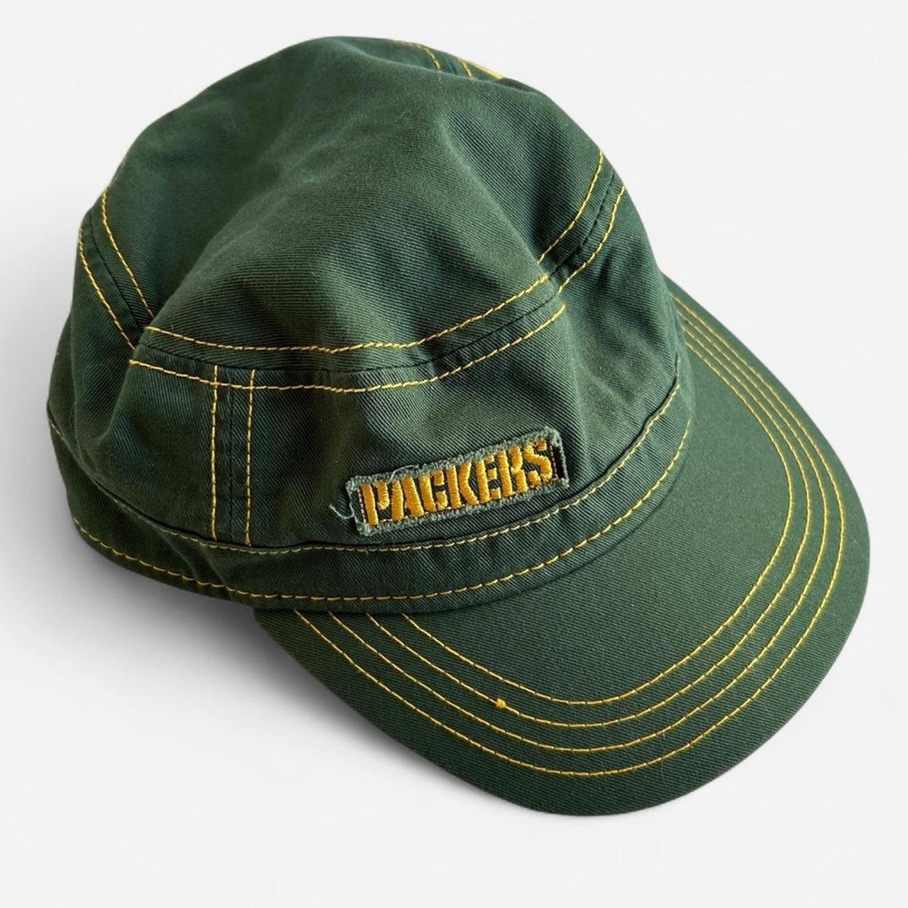 NFL Women's Packers Cap with Logo Patches, exposed stitching, and snaps